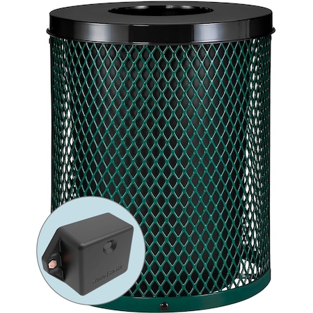 Global Industrial Round Smart Trash Can, Green, Steel, 23-1/2 in 261924GNT